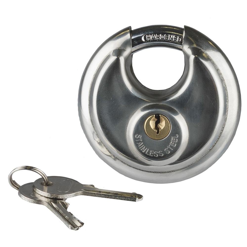 Round S/S Padlock for Parking BollardsC/W 2 Keys