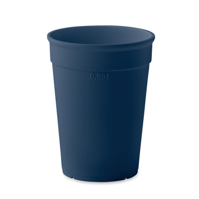 RECYCLED PP CUP CAPACITY 250ML in Blue.