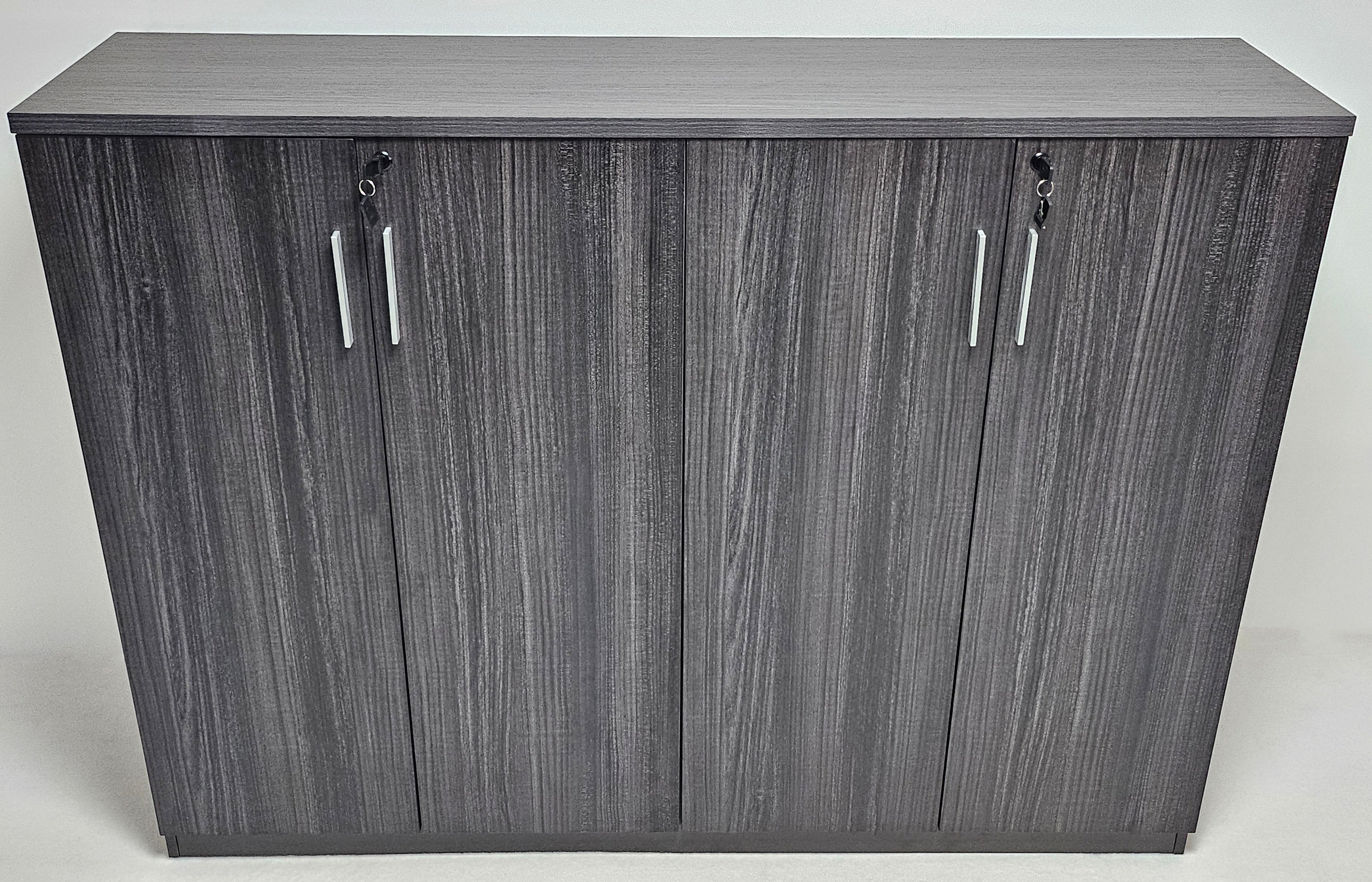 Modern Grey Oak Veneer Four Door Tall Cupboard - 1600mm - DG19-S0616-26 UK