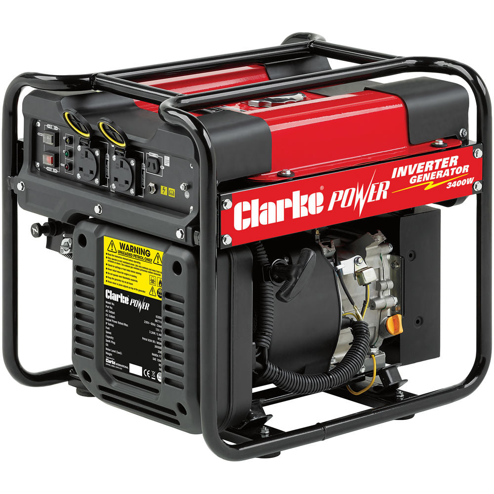 Clarke IG3500AF 3.4kW open frame petrol inverter generator