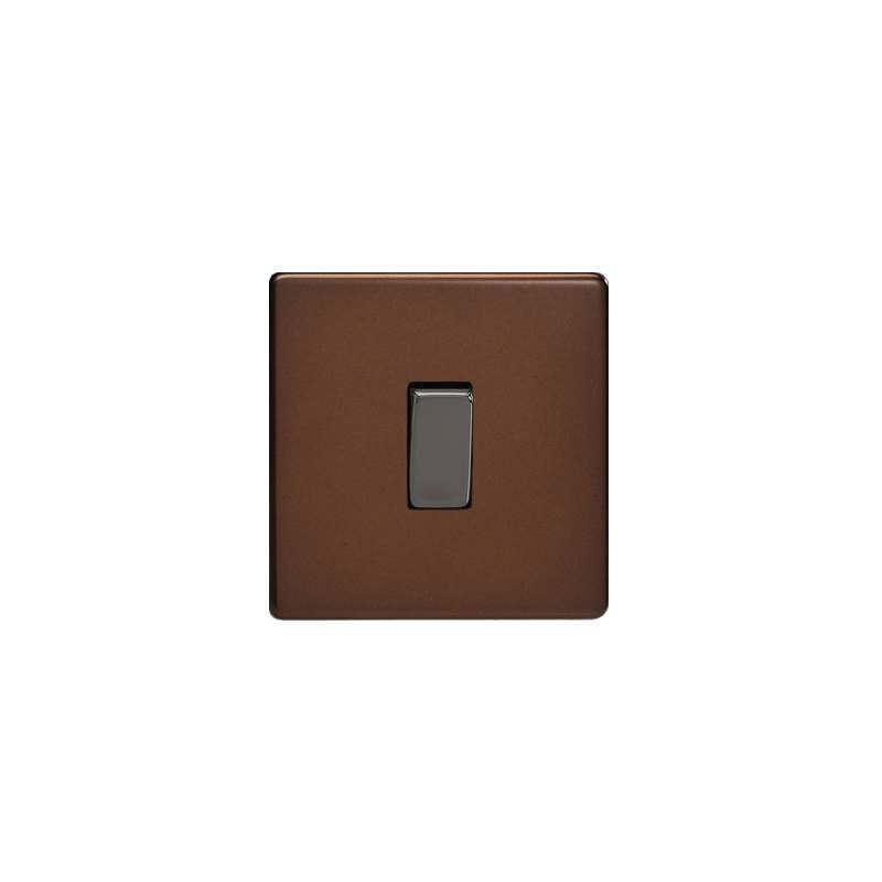 Varilight Screw Less Flat Plate Switch 1G Mocha