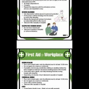 First aid workplace 80x120mm pocket guide