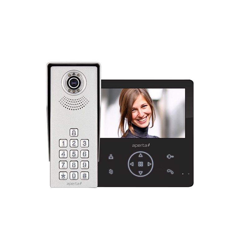 ESP Video Door Keypad Kit With Black Gui Monitor