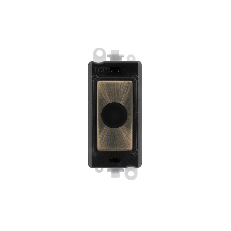 Click 20AX Antique Brass 20A Flex Outlet Module Insert Black