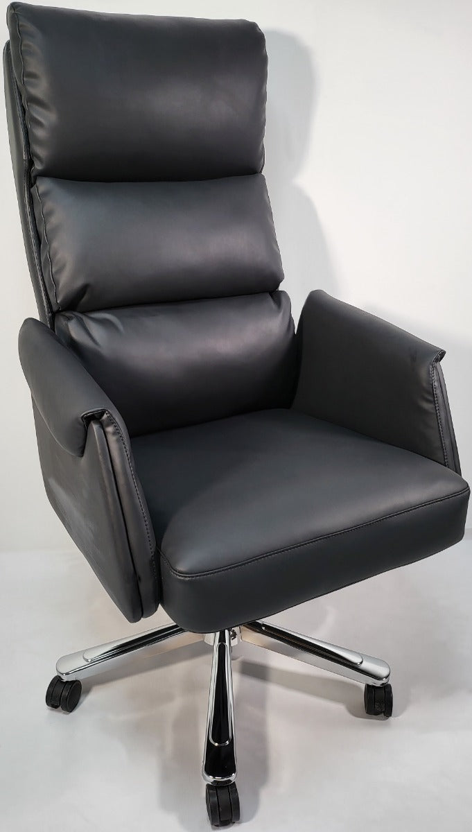 Providers Of Black Leather Soft Padded Office Chair - HB-210A UK