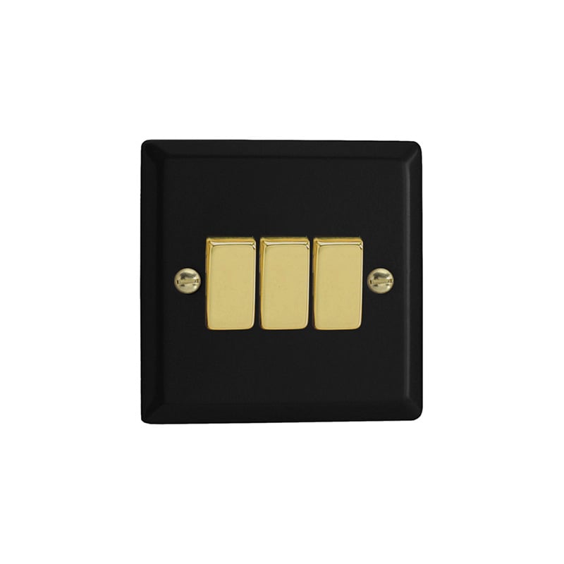 Varilight Vogue 3G 10A Rocker Switch Matt Black