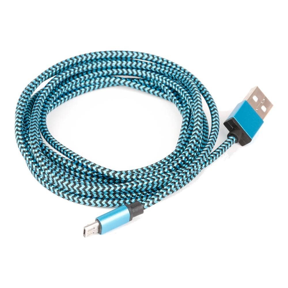 USB Cable 2m Braided Blue (Type A-Micro B)