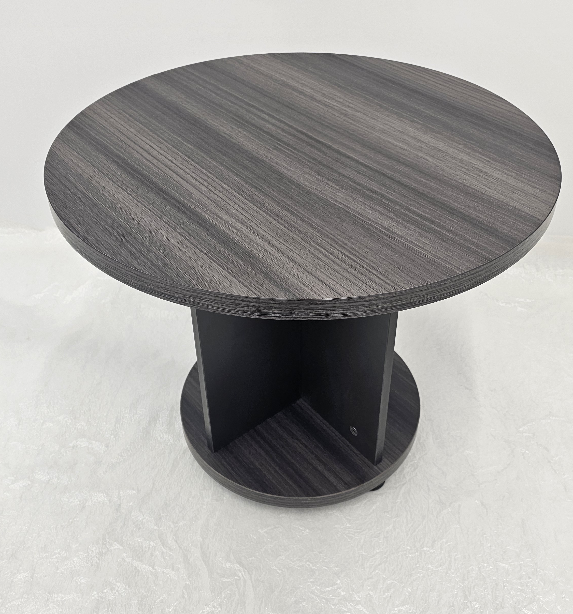 Modern Grey Oak Round Coffee Table - 600mm - J01 Huddersfield