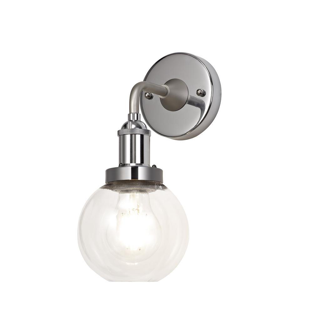 Luxuria Lustriva Wall Light 1 Light E27 IP65 Exterior Titanium Silver/Polished Chrome