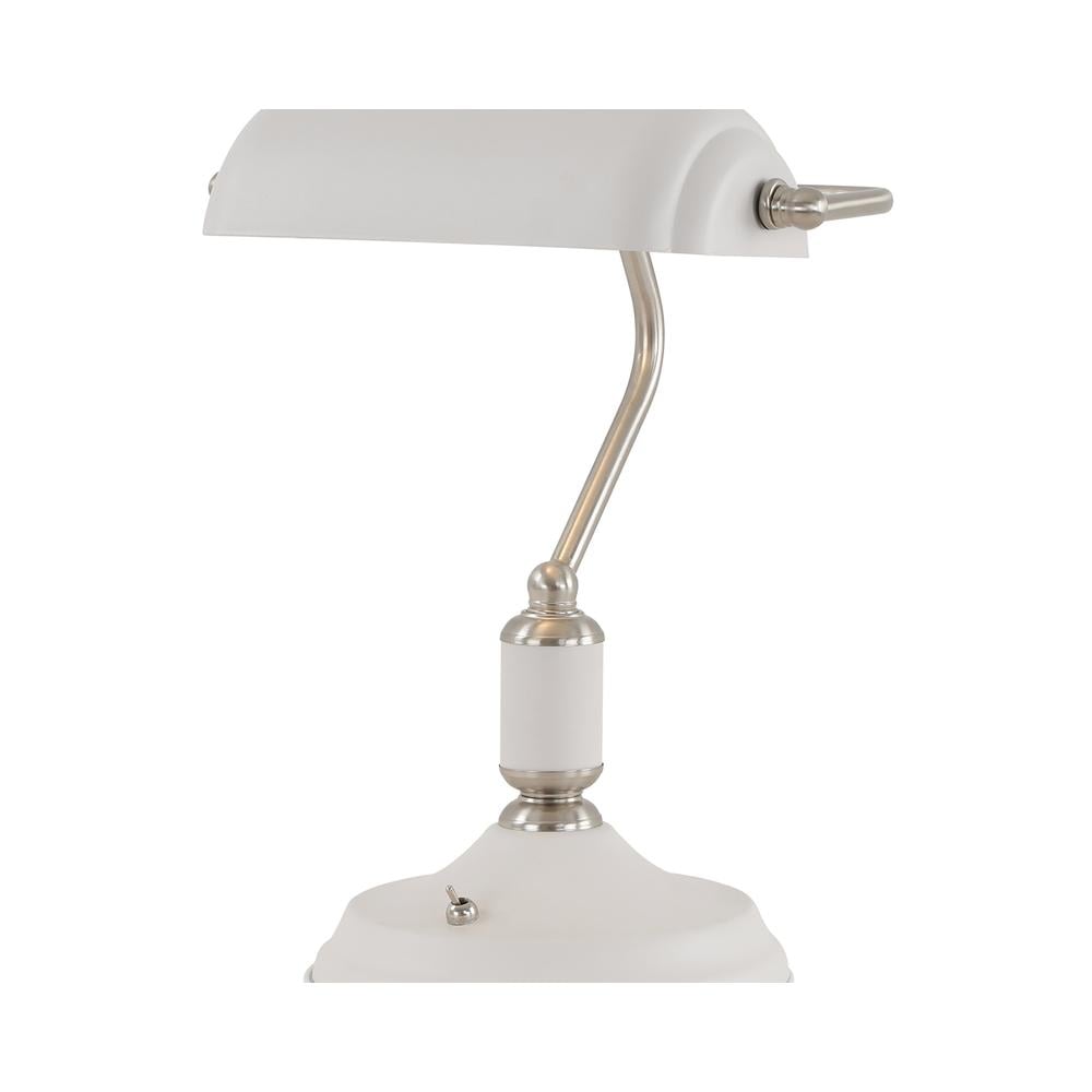 Luxuria Nimbus Table Lamp 1 Light With Toggle Switch Satin Nickel/Sand White