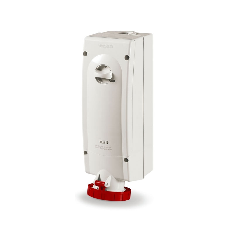 Scame 561.6386 Switched Interlock Socket IP67 IP Rating Standard Interlock Type 415V Volts