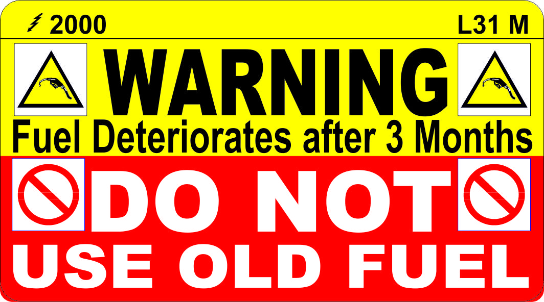 L031 M - Do Not use Old Fuel Label 90x50mm (100)
[L31M]