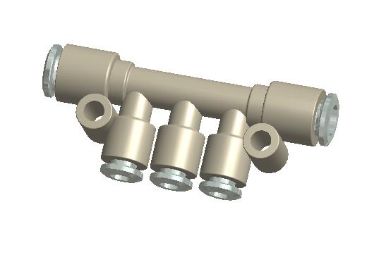 N181 - T-CONNECTOR  6MM + 3x4MM