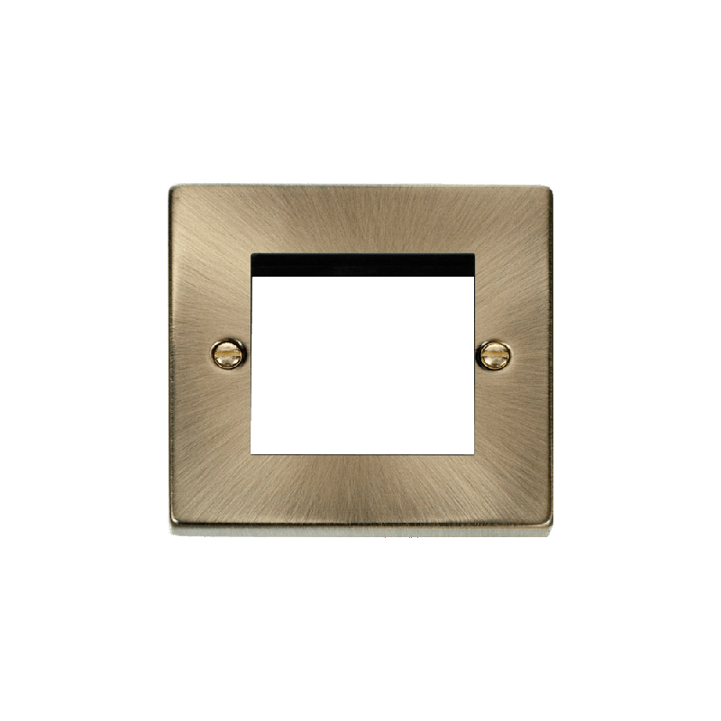 Click Deco 1 Gang Twin Aperture Single Plate Antique Brass