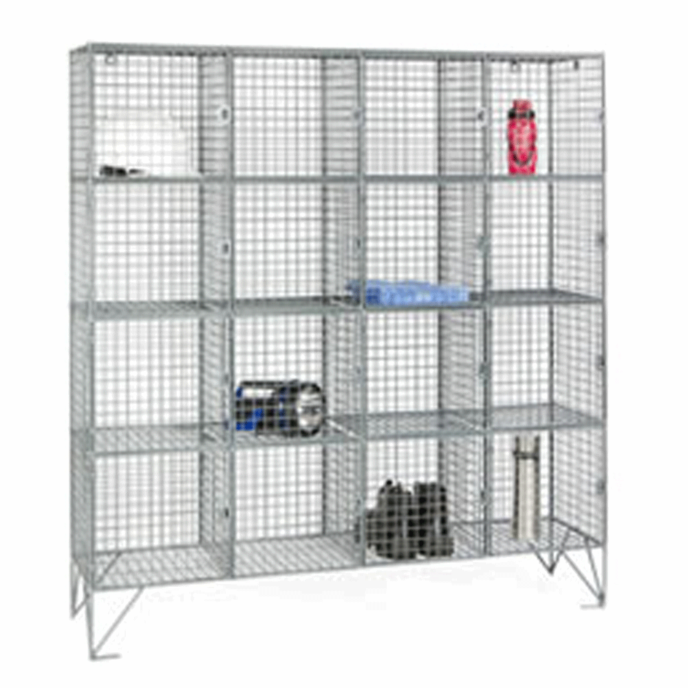 Wire Mesh 16 Compartment Locker 1360H With or Without Doors