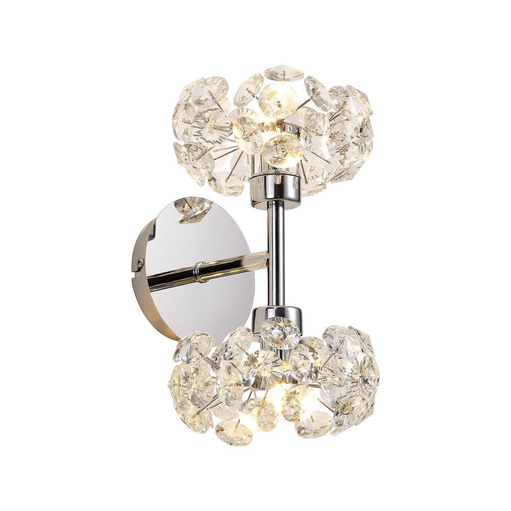 Luxuria Paramount 2 Light G9 Switched Up/Down Wall Light With Polished Chrome And Crystal Shade