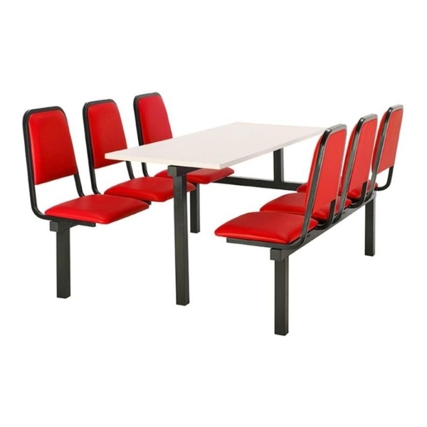 CU92 - 6-Seater Chester Canteen Unit - 1 Way Access, Red, White