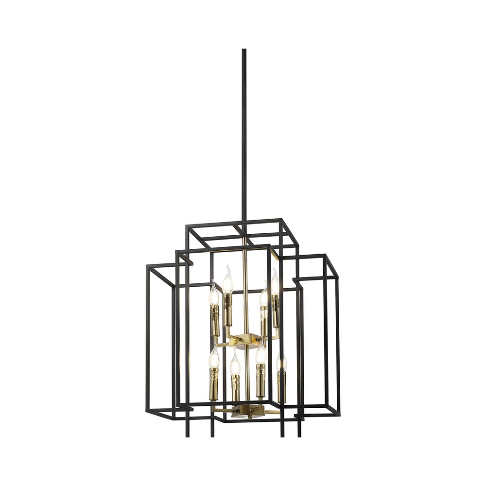 Luxuria Enamel Pendant 8xE14 Black / Gold