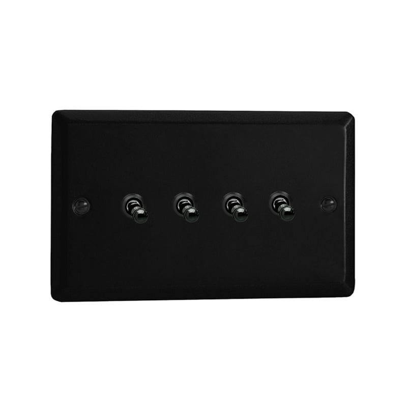 Varilight Urban 4G 10A Intermediate Toggle Switch Matt Black (Standard Plate)