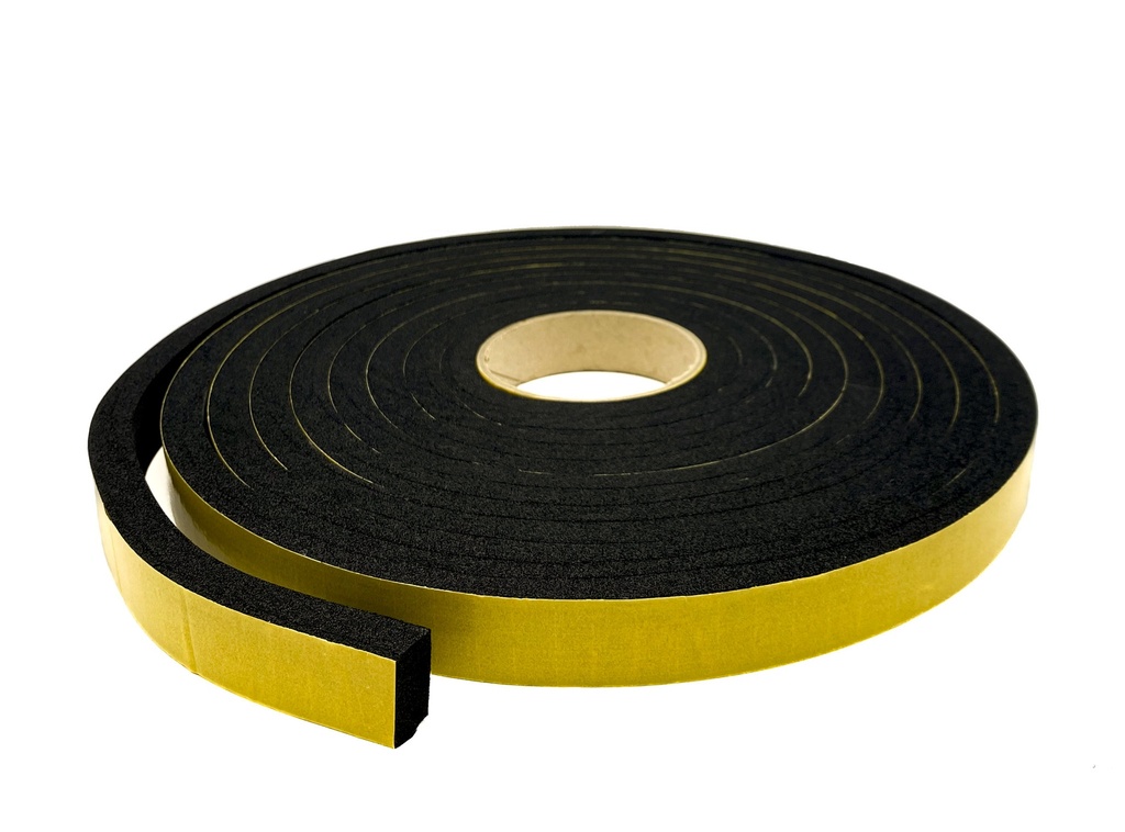Adhesive Backed Expanded Neoprene Strip - 25mm x 12mm x 6m