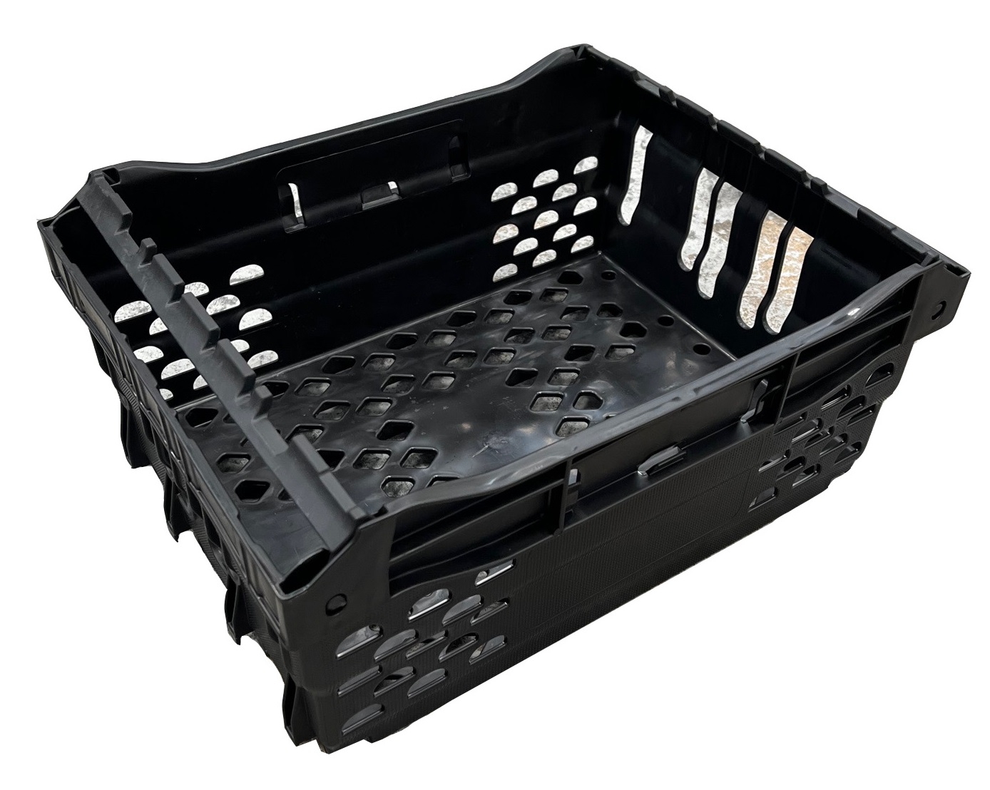 Half Tray 14.5 Litre Heavy Duty Stack/Nest Swingbar Container Recycled Black