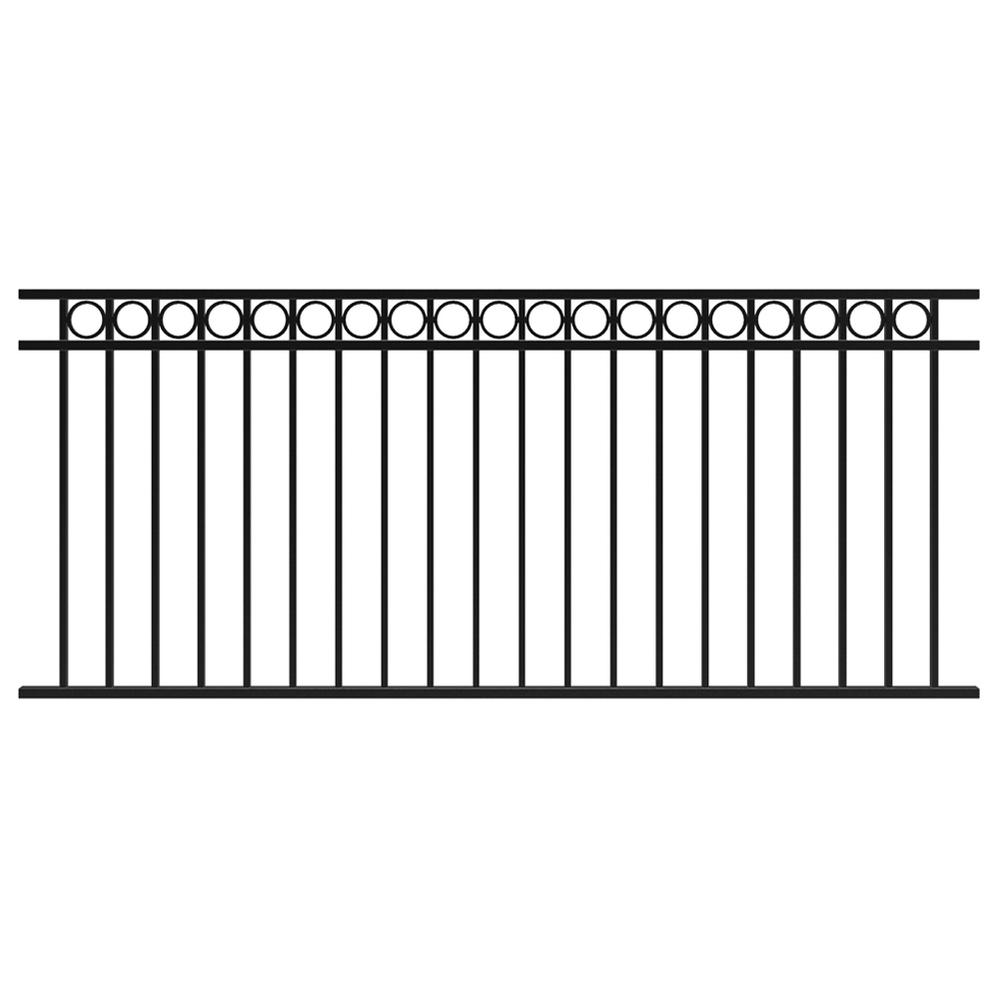 Fortitude Fixed Railing Panel 1016 x 2370mm Circles Black Sand  