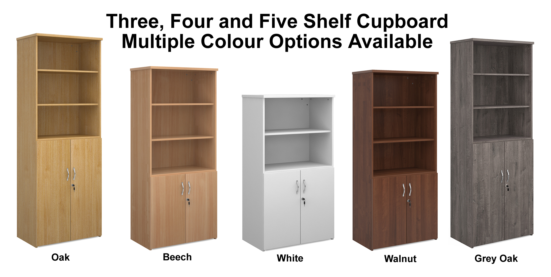Universal Three, Four or Five Shelf 800mm Wide Combination Bookcase North Yorkshire