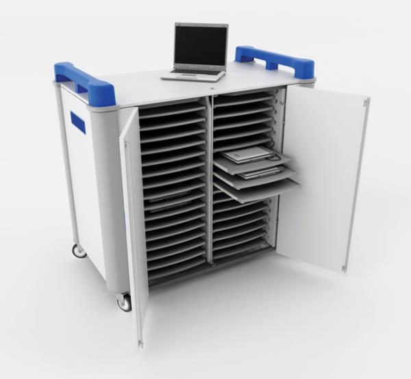 LapCabby 32H - Laptop Store & Charge Trolley - 32 Laptops For Police Stations
