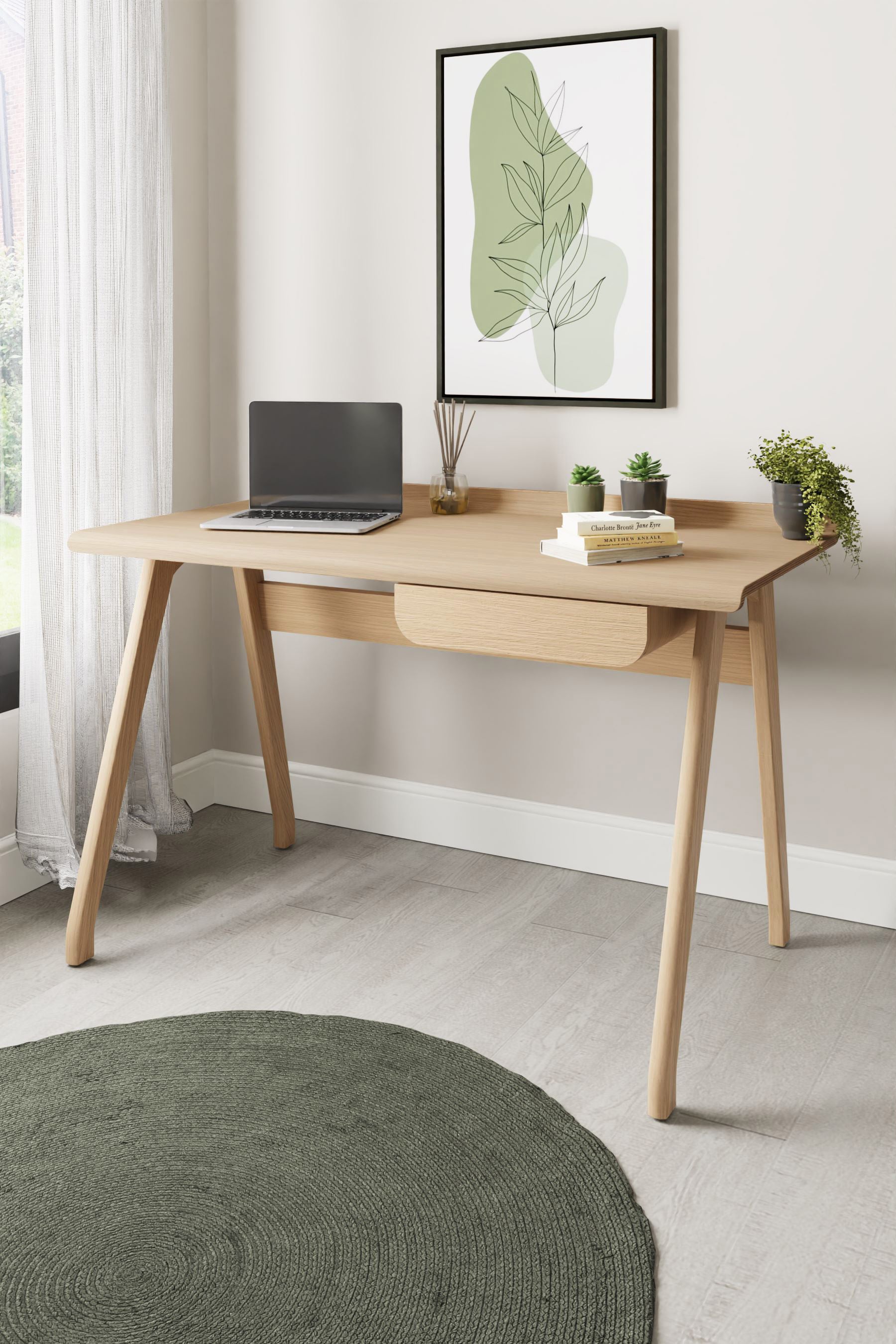 Specialising In Contemporary Quality Home Office Desk with Drawer in Oak - 1250mm - PC811 North Yourkshire