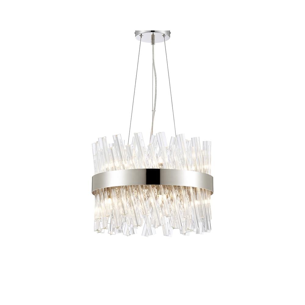 Luxuria Sylph 40cm 10 Light G9 Pendant Round Polished Nickel / Clear