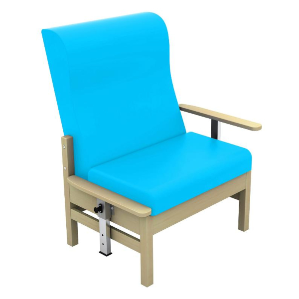 Atlas High Back Bariatric Arm Chair with Drop Arms - Sky Blue