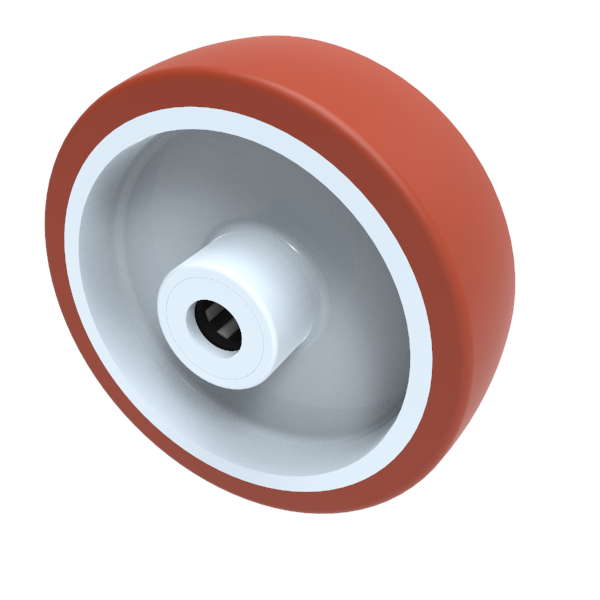 Polyurethane Nylon 100mm Roller Bearing Wheel 170kg Load