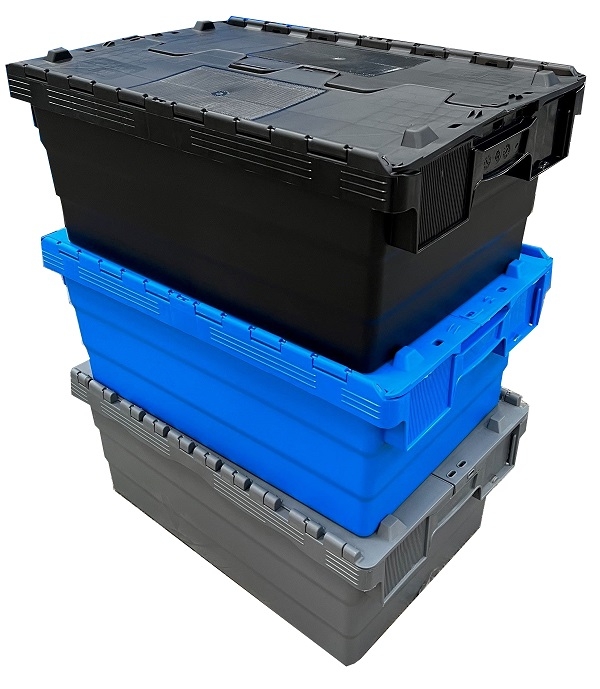 45 Litre Heavy Duty Colour Coded Attached Lid Containers