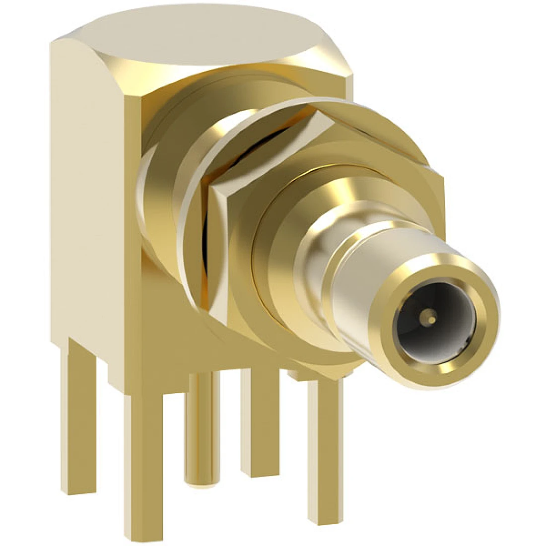 81.1524.201 IMS SMB BULKHEAD PCB MOUNT ELBOW PLUG 50 OHM GOLD PLATED