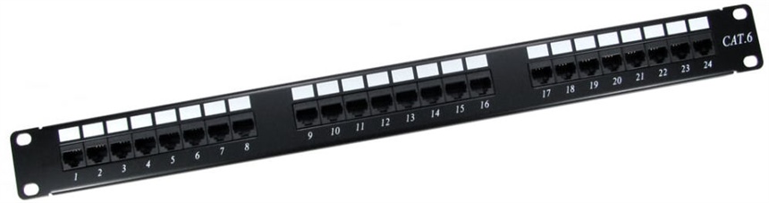 PP-LC-C6-24 24 Port Cat6 Patch Panel 1U RJ45 UTP - with rear IDC Punch down / Krone block