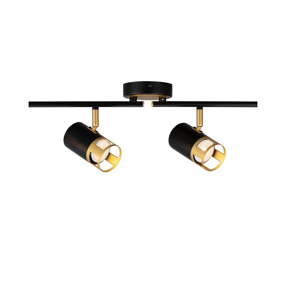 Luxuria Selene 4 Light Linear Bar Spotlight GU10 Black / Painted Gold