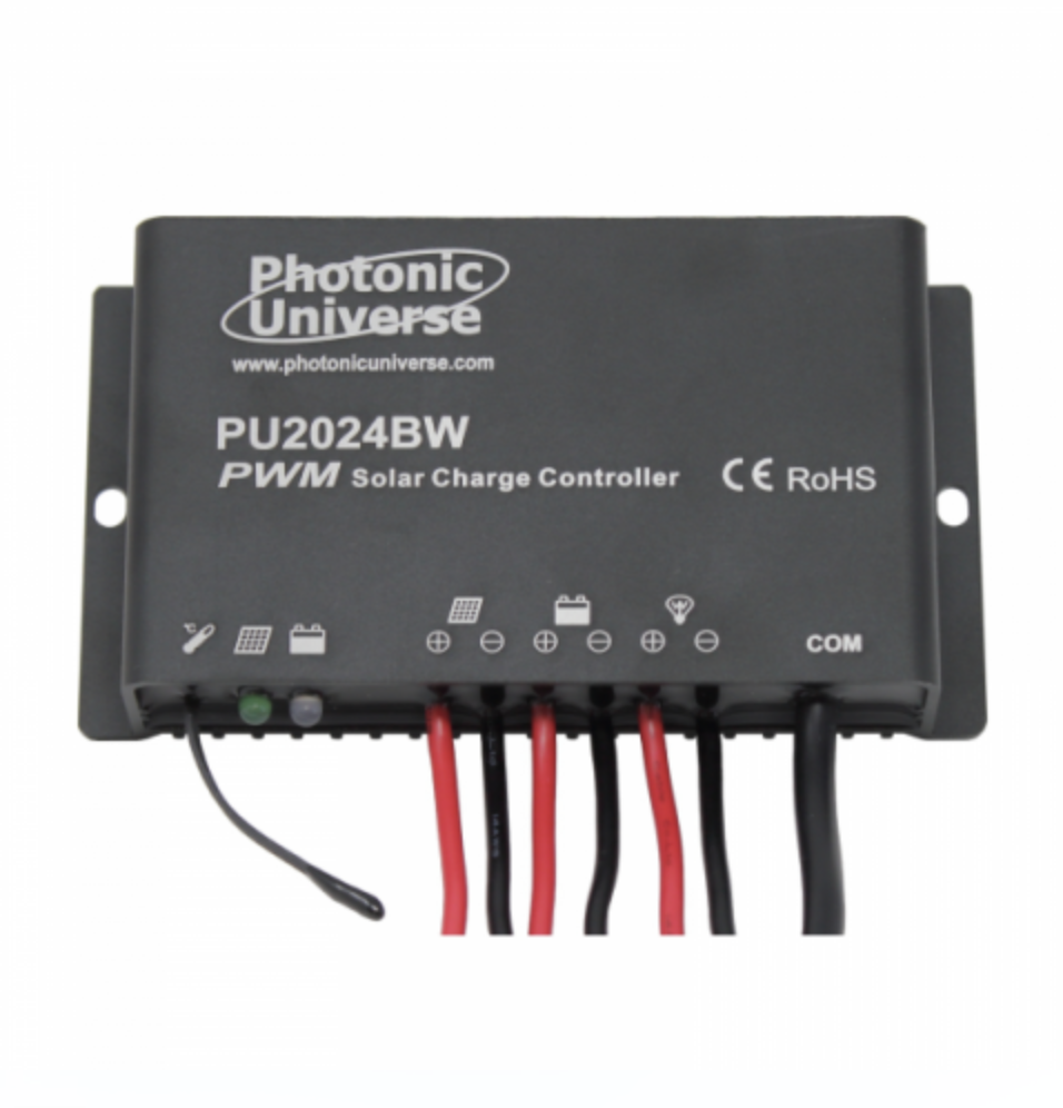 waterproof 20a 12v/24v solar charge controller / regulator for caravans, motorhomes, campervans, boat, yacht and marine applications