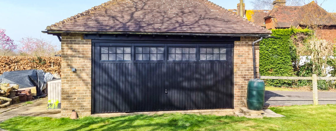 Garador Salisbury Steel Up & Over Retractable Double Garage Door in Black