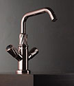 Twist Rose Gold Two-Handle Basin Mixer (47RGD)