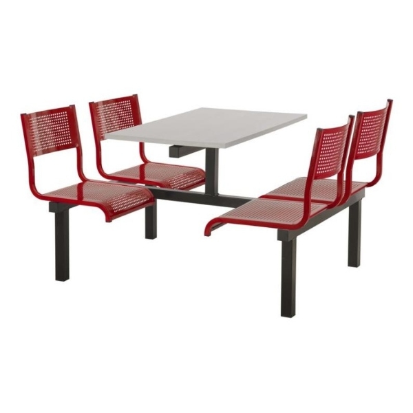 CU93 - 4-Seater Barrett Canteen Unit - 2 Way Access, Red, Grey