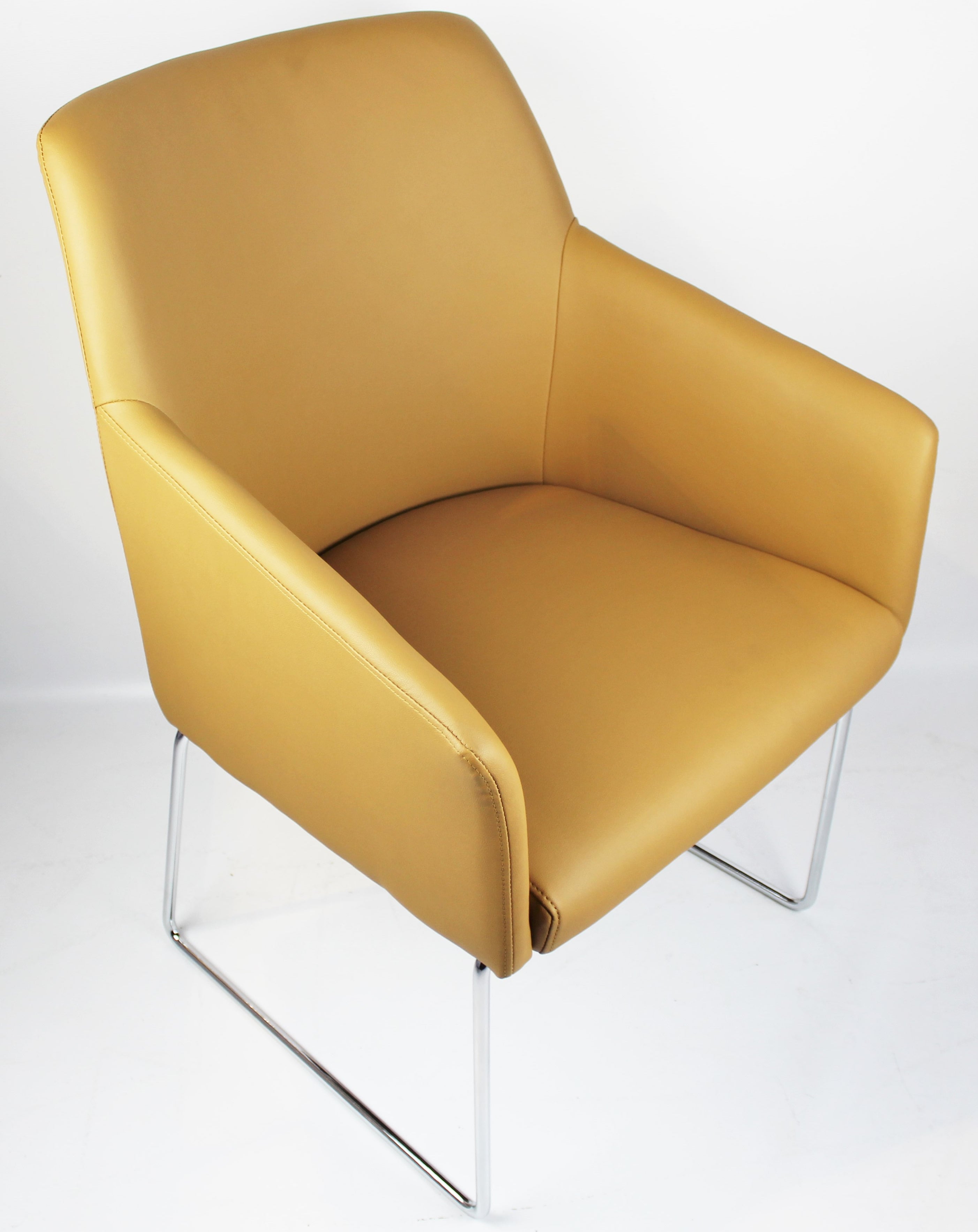 Providers Of Modern Bonded Beige Leather Visitor Chair - CHA-072 North Yorkshire