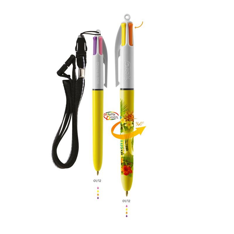 BIC&#174; 4 Colours Sun ballpen + Lanyard Digital