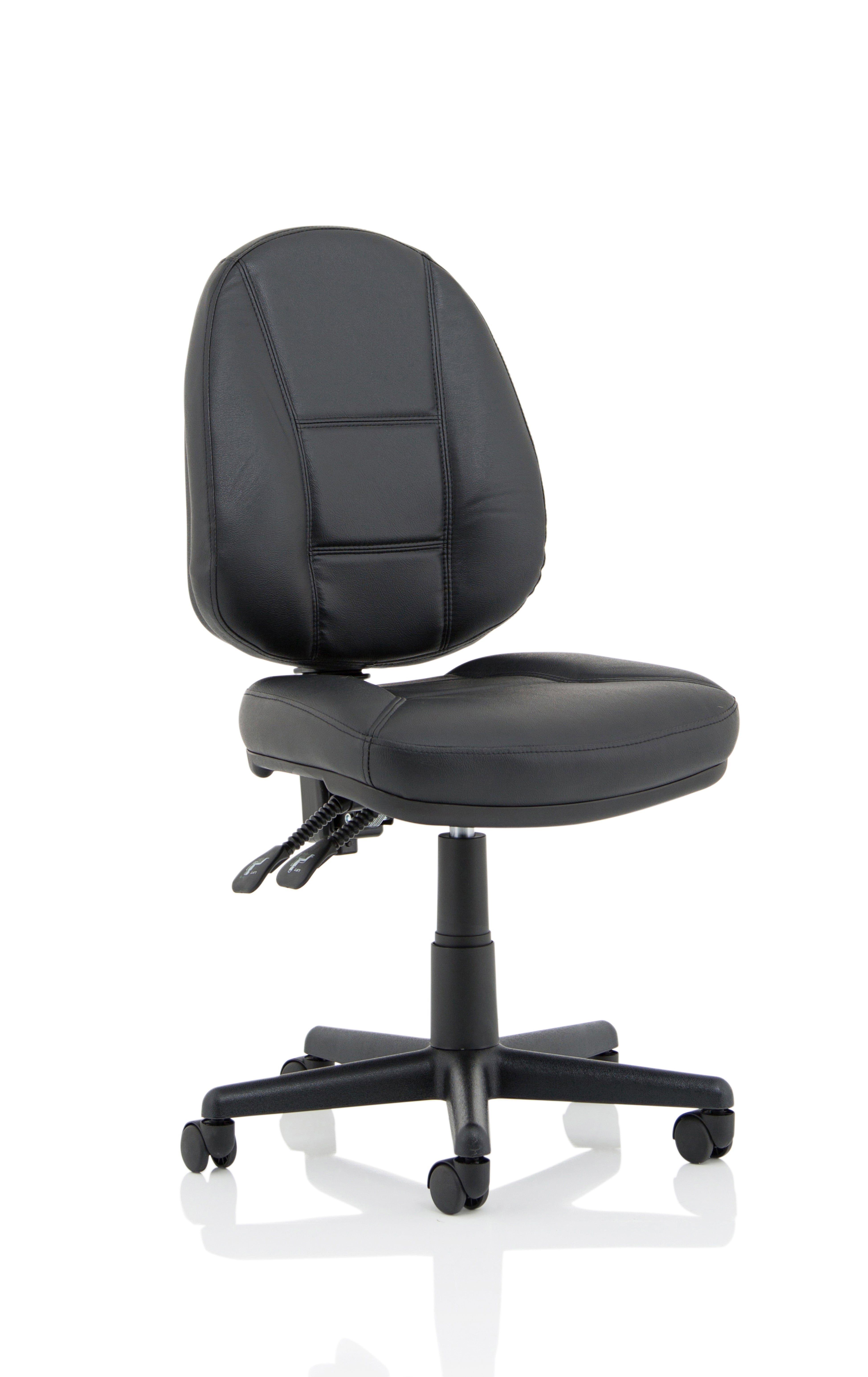 Jackson Medium Back Black Bonded Leather Task Operator Office Chair - Multiple Arm Choice UK