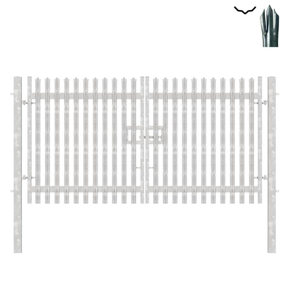 Double Leaf Gate & Posts 2.1m Hx 4mTriple Pointed 'D' Section 3.0mm