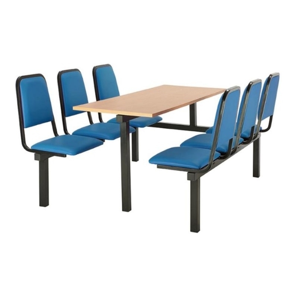 CU92 - 6-Seater Chester Canteen Unit - 1 Way Access, Blue, Beech