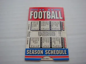 American Football 1992 Fixture List By Coop'S Locksmiths Anoka Usa **Rare**