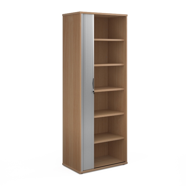 Universal Tambour Cupboard with 5 Shelves - Beech