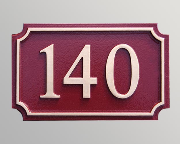 OHN8 - Rectangular House number, inset border