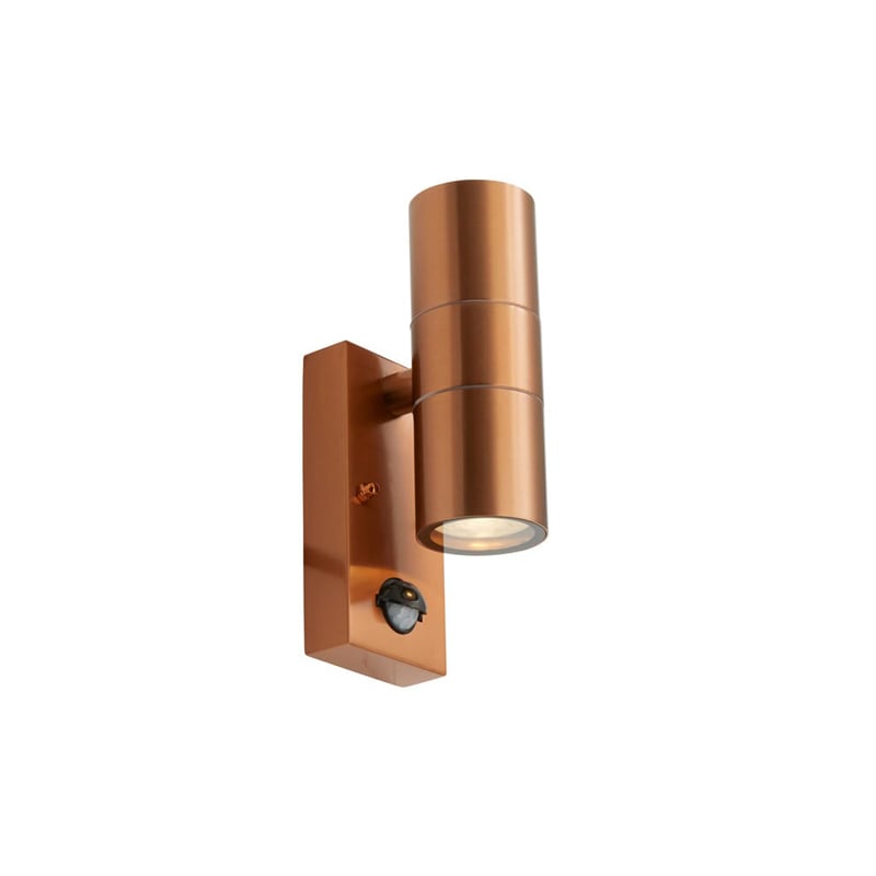 Ansell Acero Bi-Directional With PIR GU10 Wall Light PIR Copper