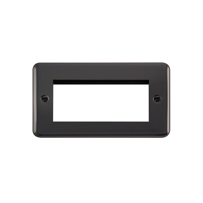 Click Deco Plus New Media 4 Aperture Face Plate Matt Black